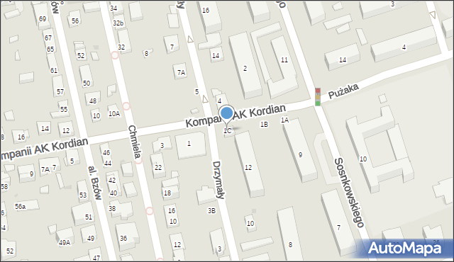 Warszawa, Kompanii AK Kordian, 1C, mapa Warszawy