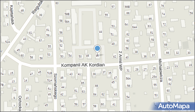 Warszawa, Kompanii AK Kordian, 46, mapa Warszawy