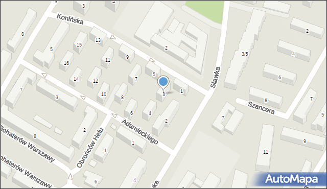 Warszawa, Konińska, 3, mapa Warszawy
