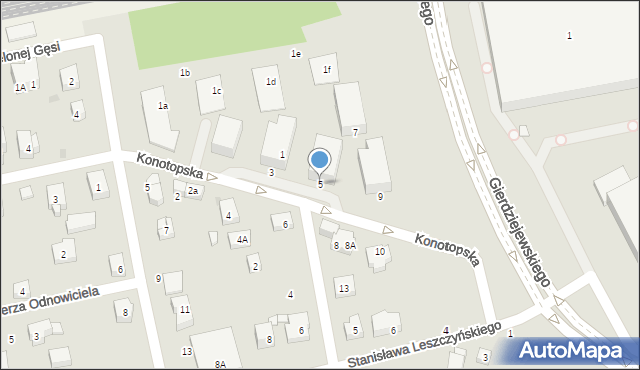 Warszawa, Konotopska, 5, mapa Warszawy
