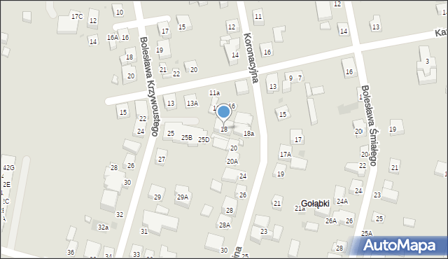 Warszawa, Koronacyjna, 18, mapa Warszawy