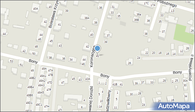 Warszawa, Koronacyjna, 41, mapa Warszawy