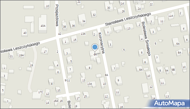 Warszawa, Koronacyjna, 4A, mapa Warszawy