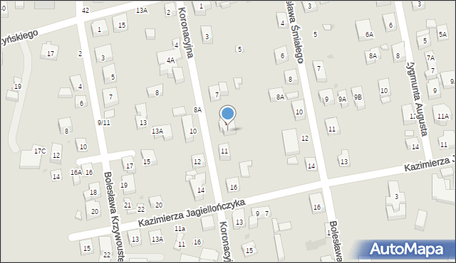 Warszawa, Koronacyjna, 9A, mapa Warszawy