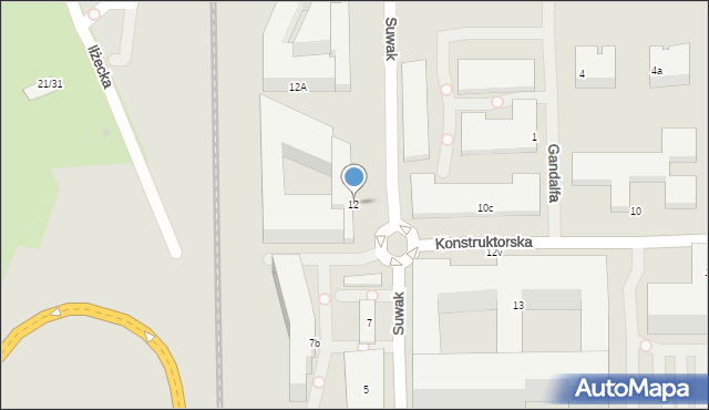 Warszawa, Konstruktorska, 12, mapa Warszawy