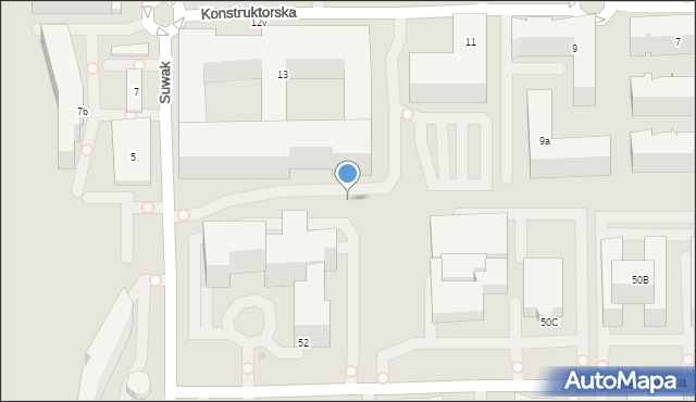 Warszawa, Konstruktorska, 13f, mapa Warszawy