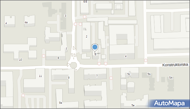 Warszawa, Konstruktorska, 6, mapa Warszawy