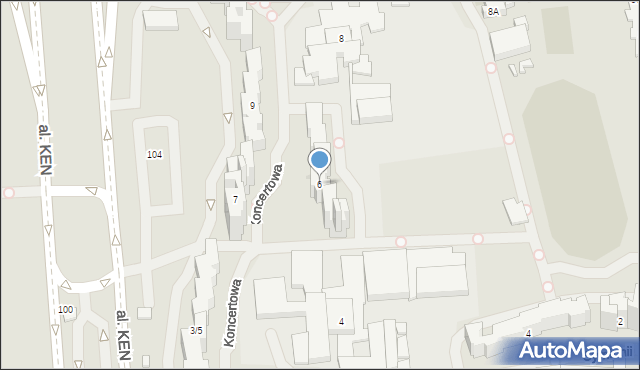 Warszawa, Koncertowa, 6, mapa Warszawy