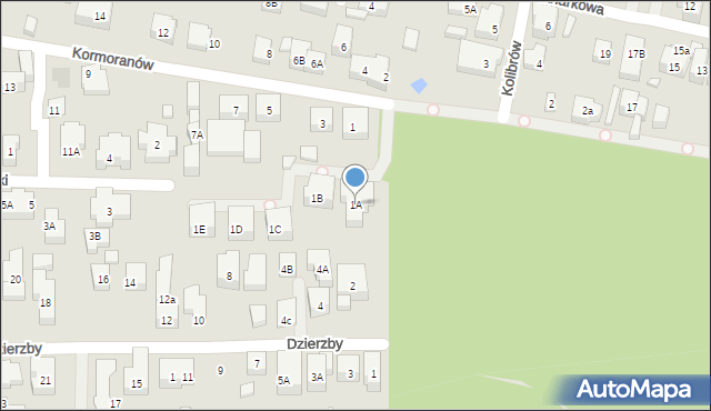 Warszawa, Kormoranów, 1A, mapa Warszawy