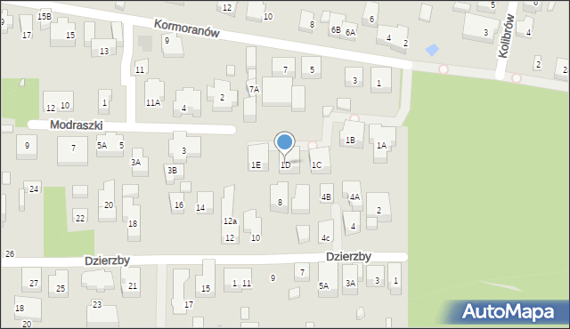 Warszawa, Kormoranów, 1D, mapa Warszawy