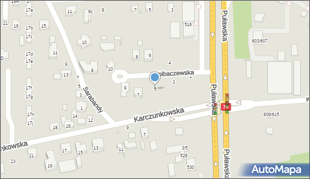 Warszawa, Kolbaczewska, 5, mapa Warszawy