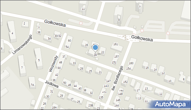 Warszawa, Koronowska, 24, mapa Warszawy