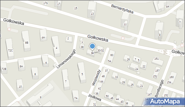 Warszawa, Koronowska, 34, mapa Warszawy