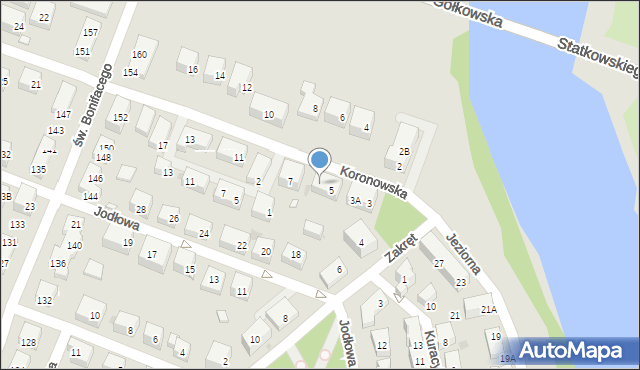 Warszawa, Koronowska, 5A, mapa Warszawy