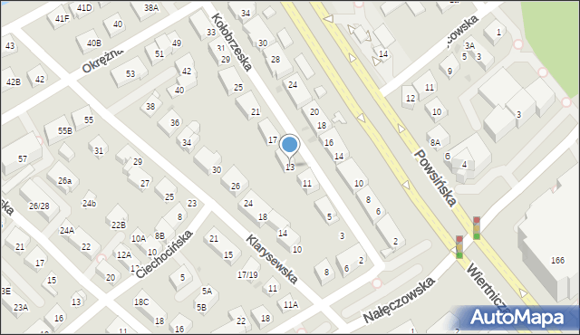 Warszawa, Kołobrzeska, 13, mapa Warszawy