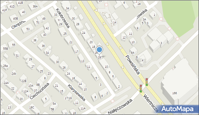 Warszawa, Kołobrzeska, 14, mapa Warszawy