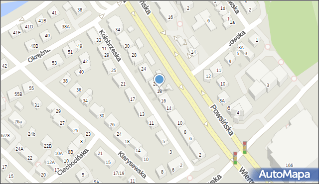 Warszawa, Kołobrzeska, 18, mapa Warszawy