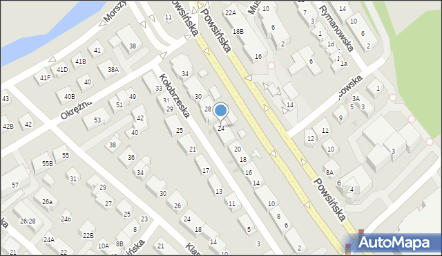 Warszawa, Kołobrzeska, 24, mapa Warszawy