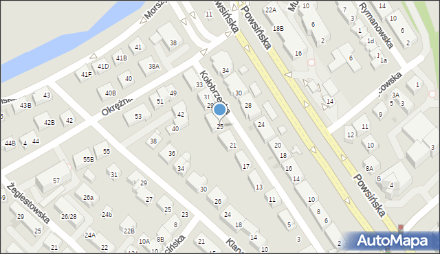 Warszawa, Kołobrzeska, 25, mapa Warszawy