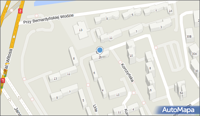 Warszawa, Korczyńska, 15, mapa Warszawy