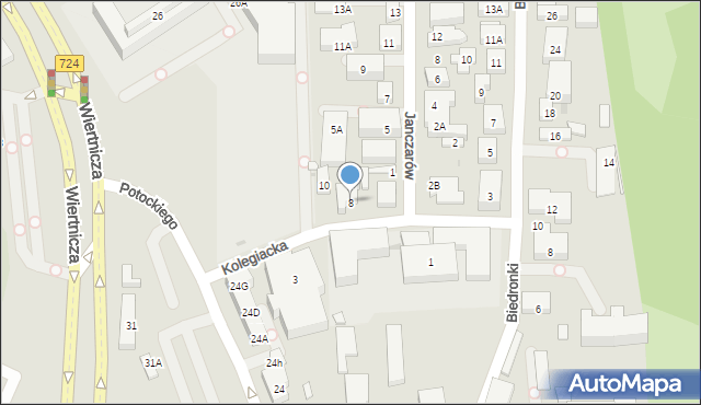 Warszawa, Kolegiacka, 8, mapa Warszawy