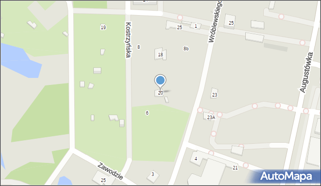 Warszawa, Kostrzyńska, 20, mapa Warszawy