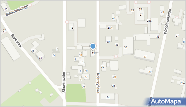 Warszawa, Kostrzyńska, 33, mapa Warszawy