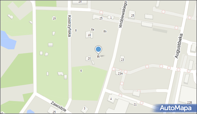 Warszawa, Kostrzyńska, 8c, mapa Warszawy