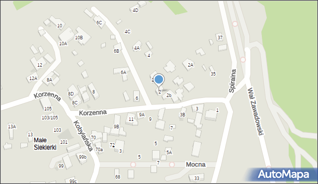 Warszawa, Korzenna, 2, mapa Warszawy