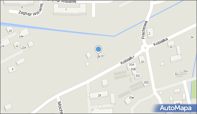 Warszawa, Kobiałka, 25, mapa Warszawy
