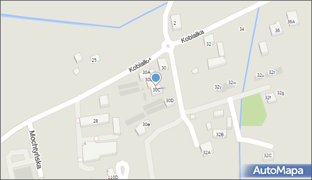 Warszawa, Kobiałka, 30C, mapa Warszawy