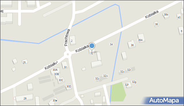 Warszawa, Kobiałka, 32, mapa Warszawy