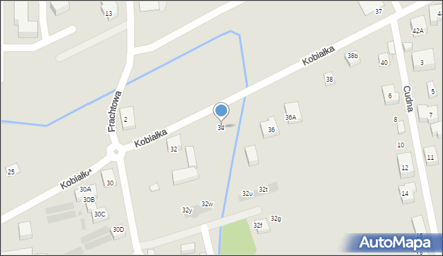 Warszawa, Kobiałka, 34, mapa Warszawy