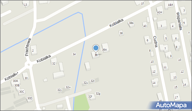 Warszawa, Kobiałka, 36, mapa Warszawy