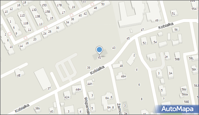 Warszawa, Kobiałka, 41, mapa Warszawy