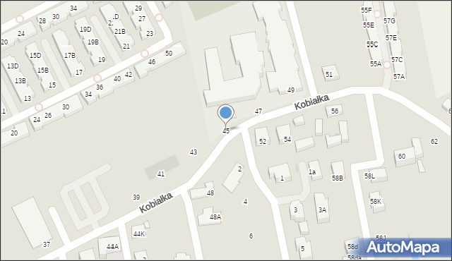 Warszawa, Kobiałka, 45, mapa Warszawy