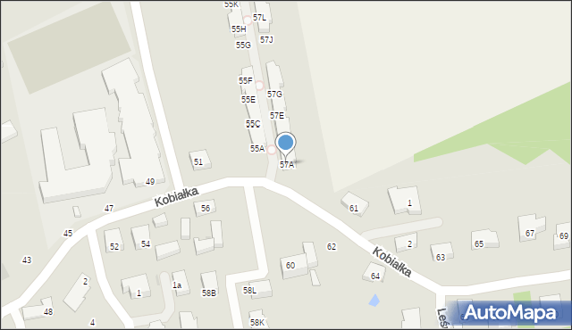Warszawa, Kobiałka, 57A, mapa Warszawy