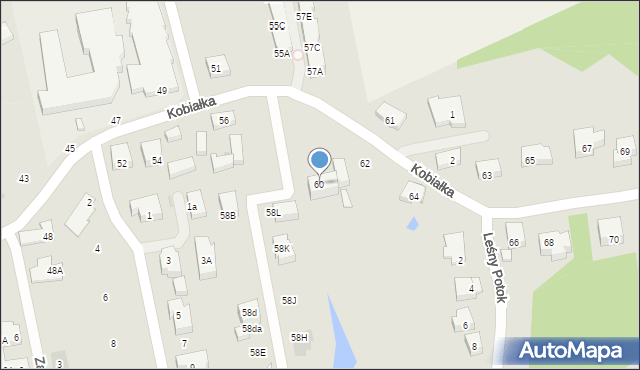 Warszawa, Kobiałka, 60, mapa Warszawy