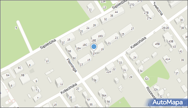 Warszawa, Kołacińska, 17, mapa Warszawy