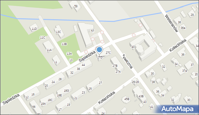 Warszawa, Kołacińska, 27D, mapa Warszawy