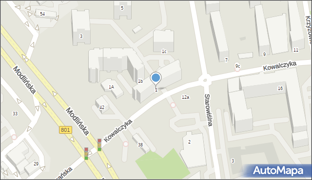 Warszawa, Kowalczyka Jana, 1, mapa Warszawy