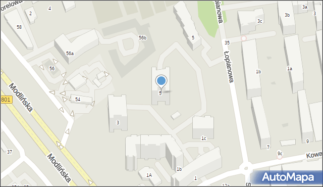 Warszawa, Kowalczyka Jana, 5, mapa Warszawy