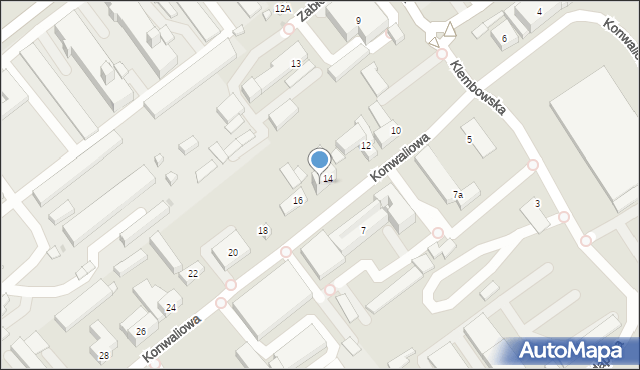 Warszawa, Konwaliowa, 14A, mapa Warszawy