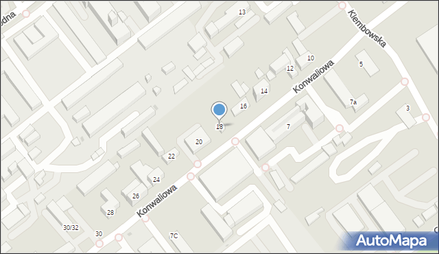 Warszawa, Konwaliowa, 18, mapa Warszawy