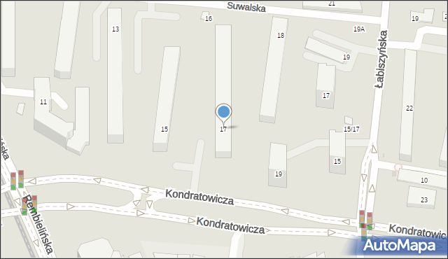 Warszawa, Kondratowicza Ludwika, 17, mapa Warszawy