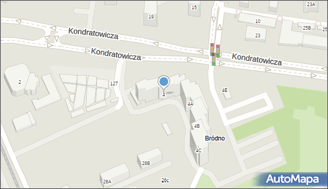 Warszawa, Kondratowicza Ludwika, 4, mapa Warszawy