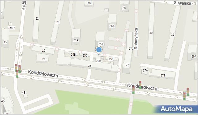 Warszawa, Kondratowicza Ludwika, 25E, mapa Warszawy