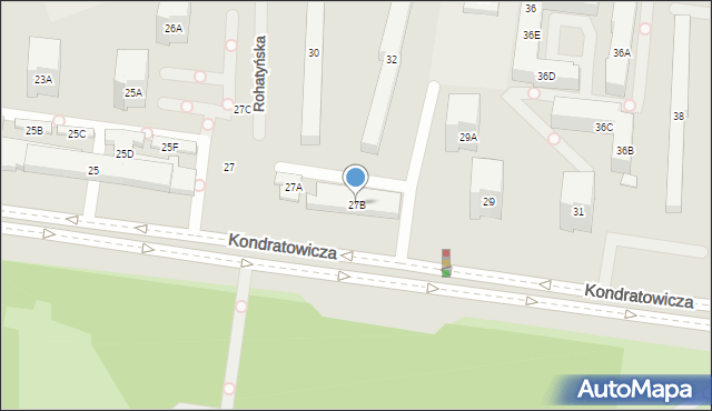 Warszawa, Kondratowicza Ludwika, 27B, mapa Warszawy