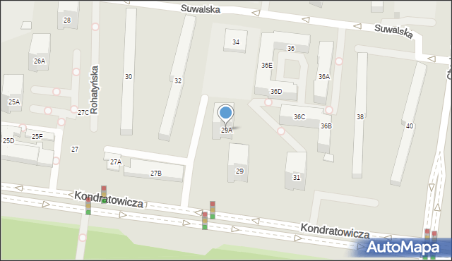 Warszawa, Kondratowicza Ludwika, 29A, mapa Warszawy
