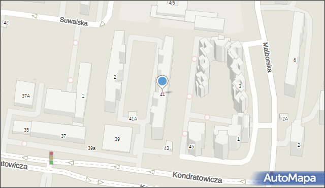 Warszawa, Kondratowicza Ludwika, 41, mapa Warszawy